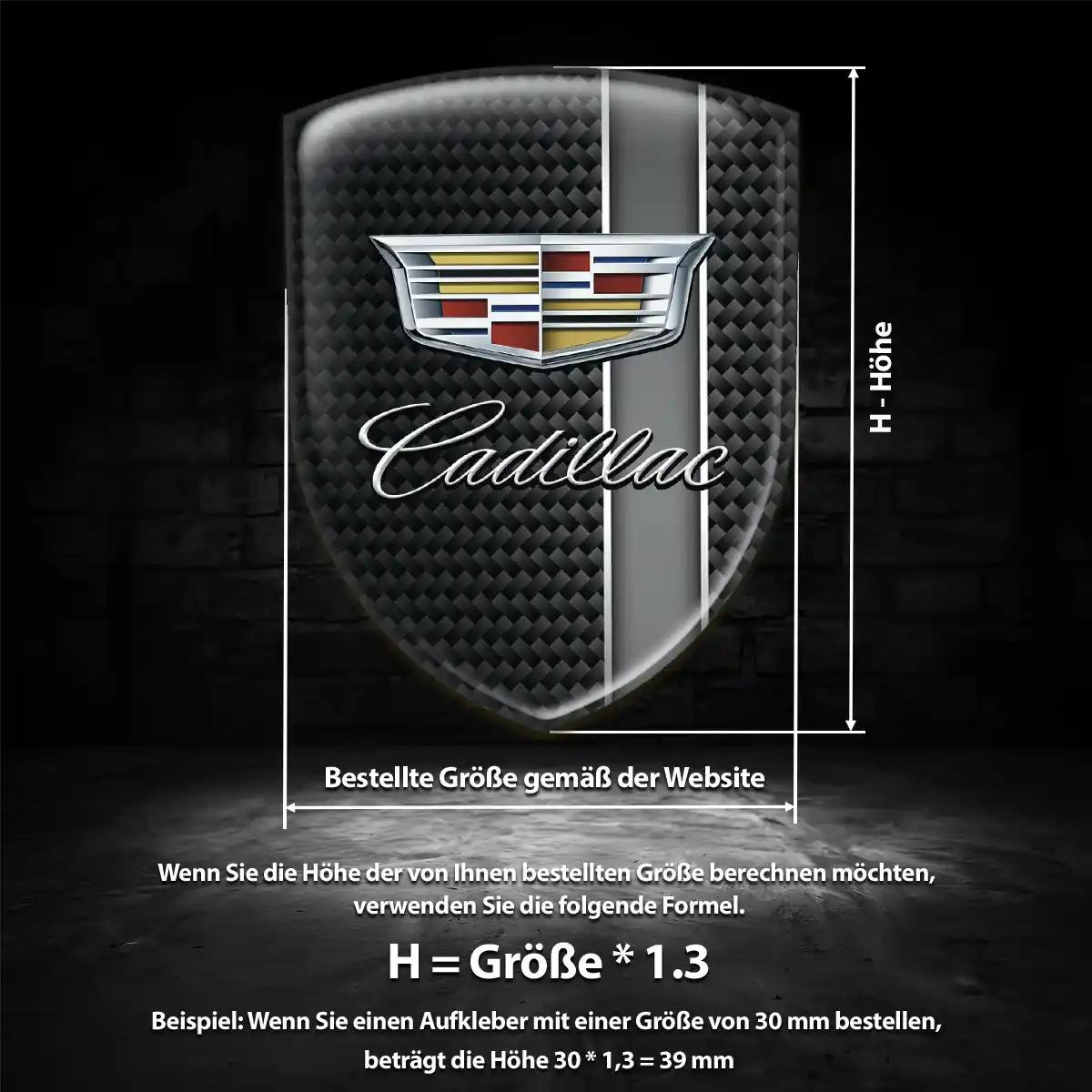 Cadillac Aufkleber Embleme Silikon Auto Markenedition