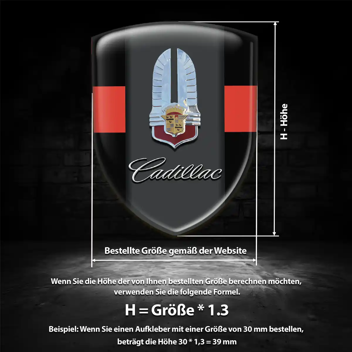 Cadillac Aufkleber Embleme Silikon Auto Tuningfahrzeug
