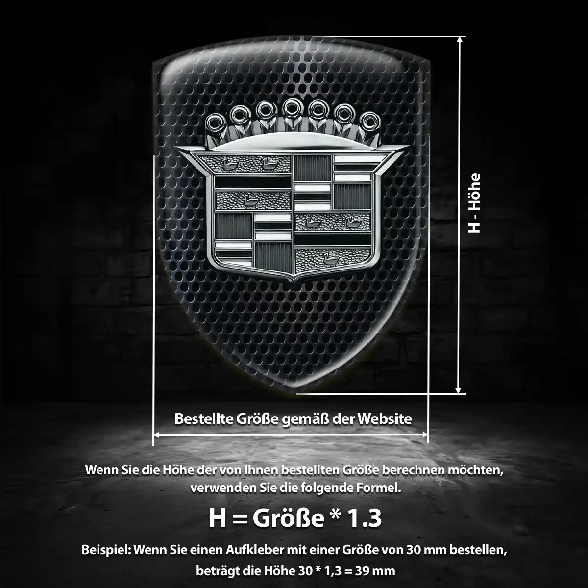 Cadillac Aufkleber Embleme Silikon Edles Design