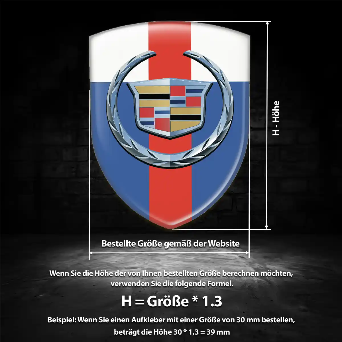 Cadillac Aufkleber Embleme Silikon Elegantes Design