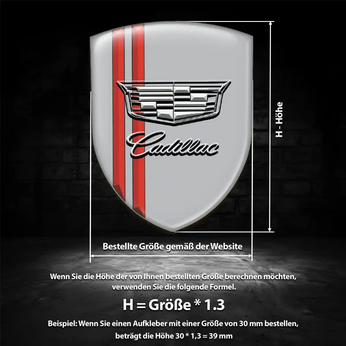 Cadillac Aufkleber Embleme Silikon Höchste Qualität