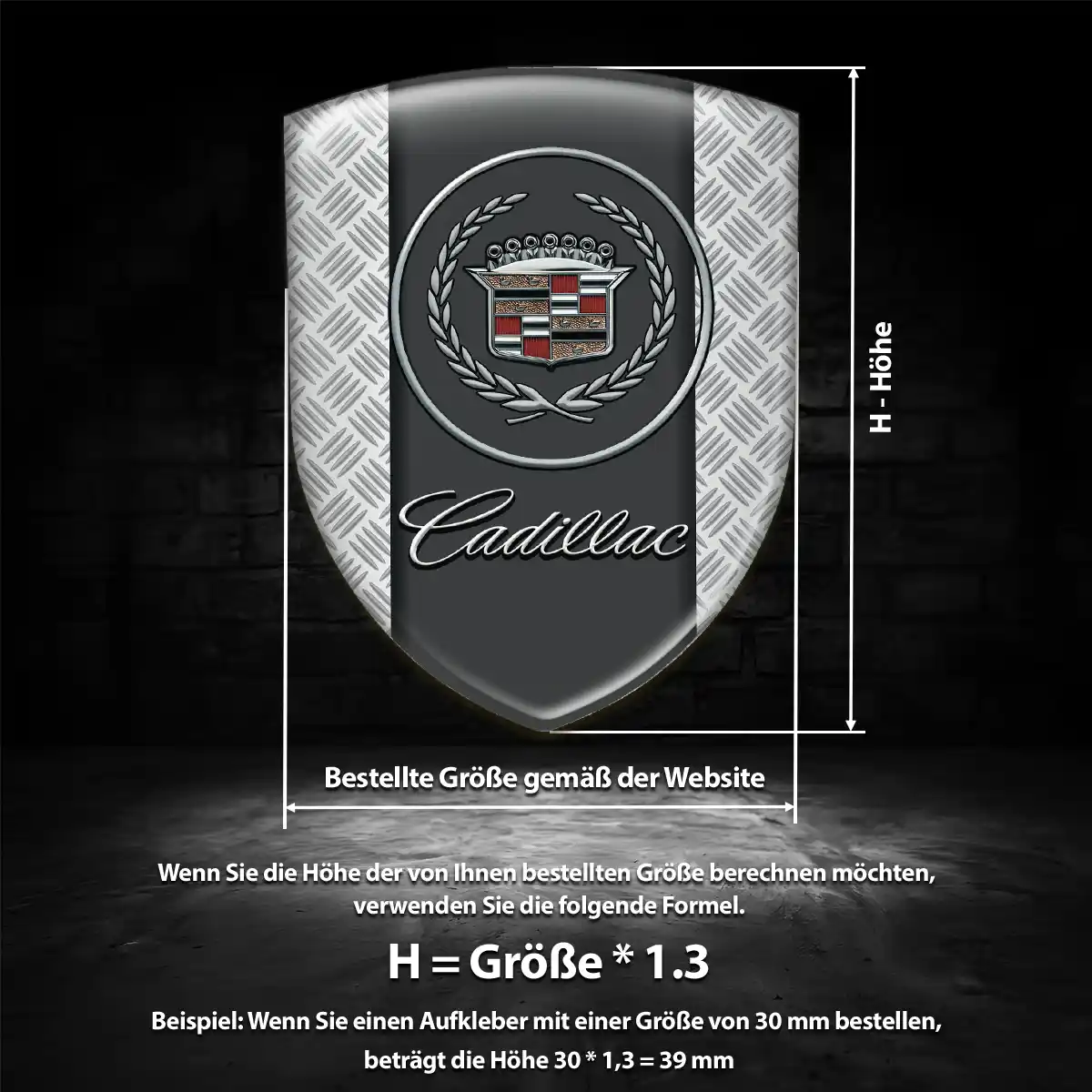 Cadillac Aufkleber Embleme Silikon Hochwertiges Harz