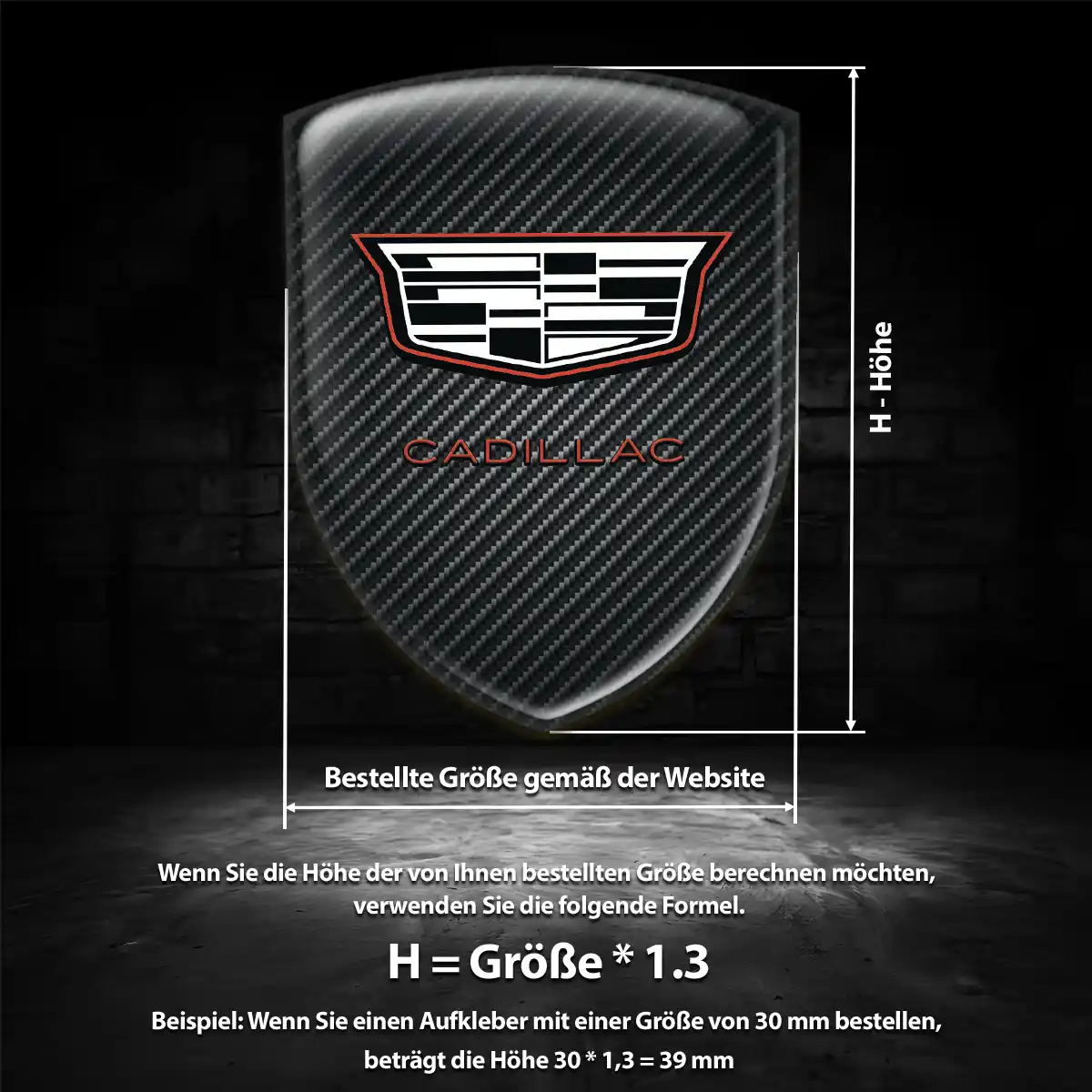 Cadillac Aufkleber Embleme Silikon Limitierte Auflage