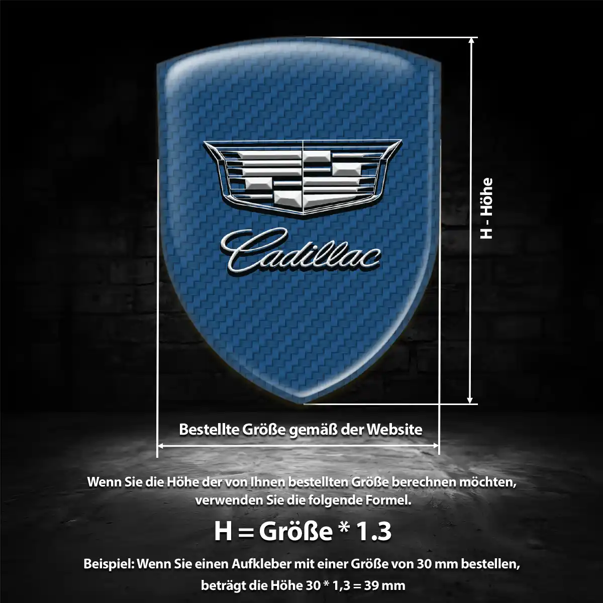 Cadillac Aufkleber Embleme Silikon Markenedition