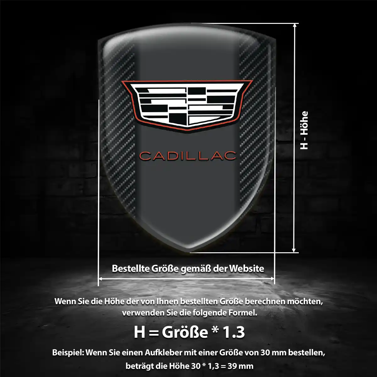 Cadillac Aufkleber Embleme Silikon Premium-Edition