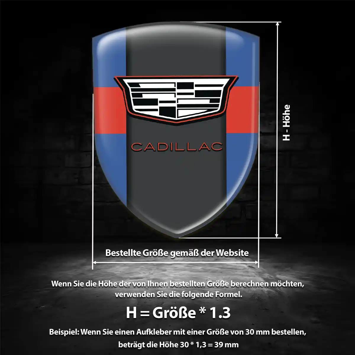 Cadillac Aufkleber Embleme Silikon Premiumqualität