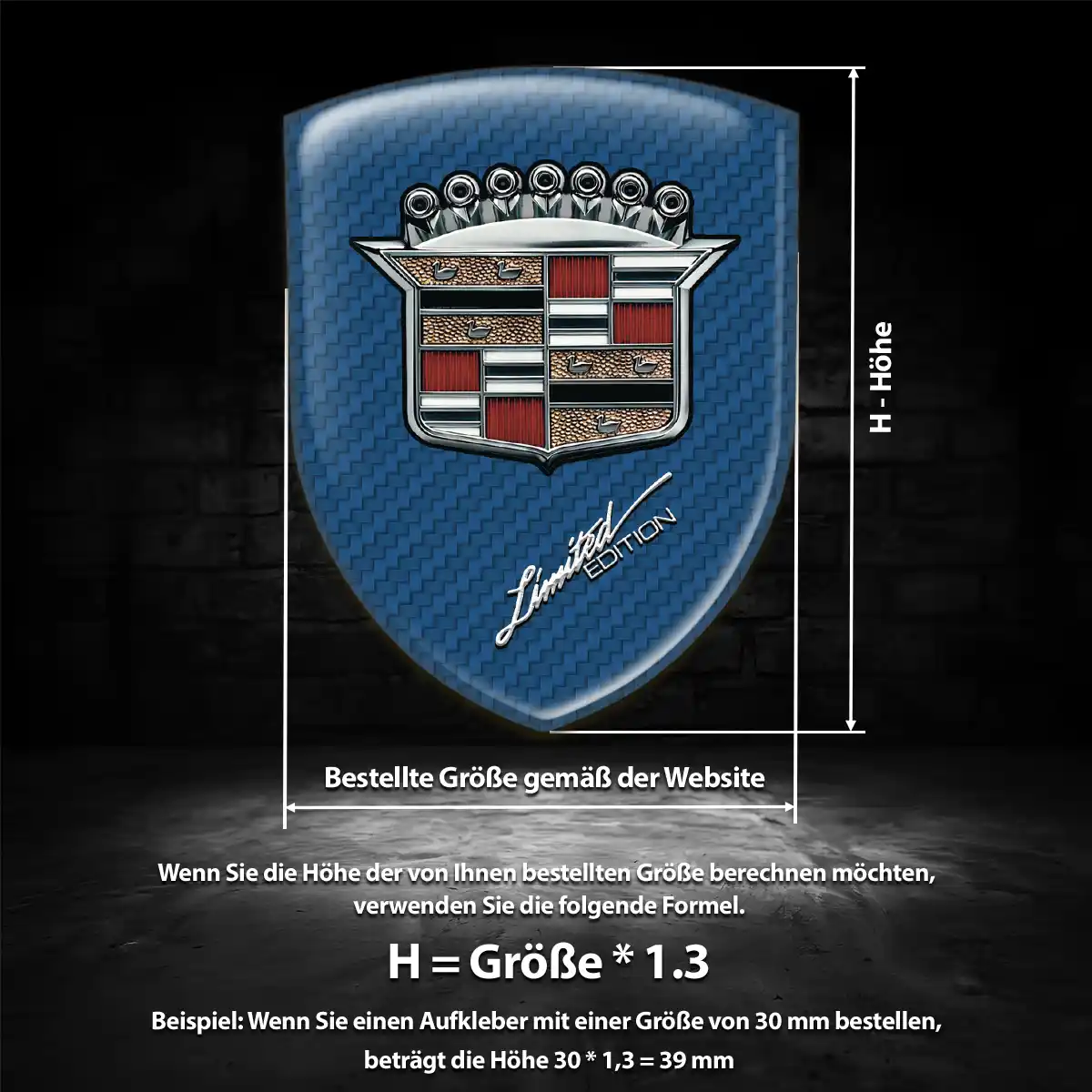 Cadillac Aufkleber Embleme Silikon Tuningfahrzeug