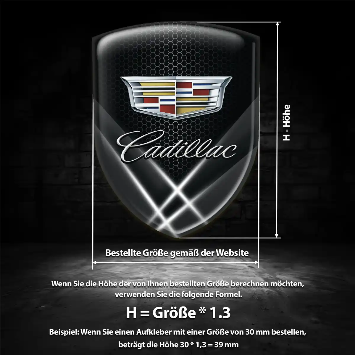 Cadillac Aufkleber Hochwertiges Harz