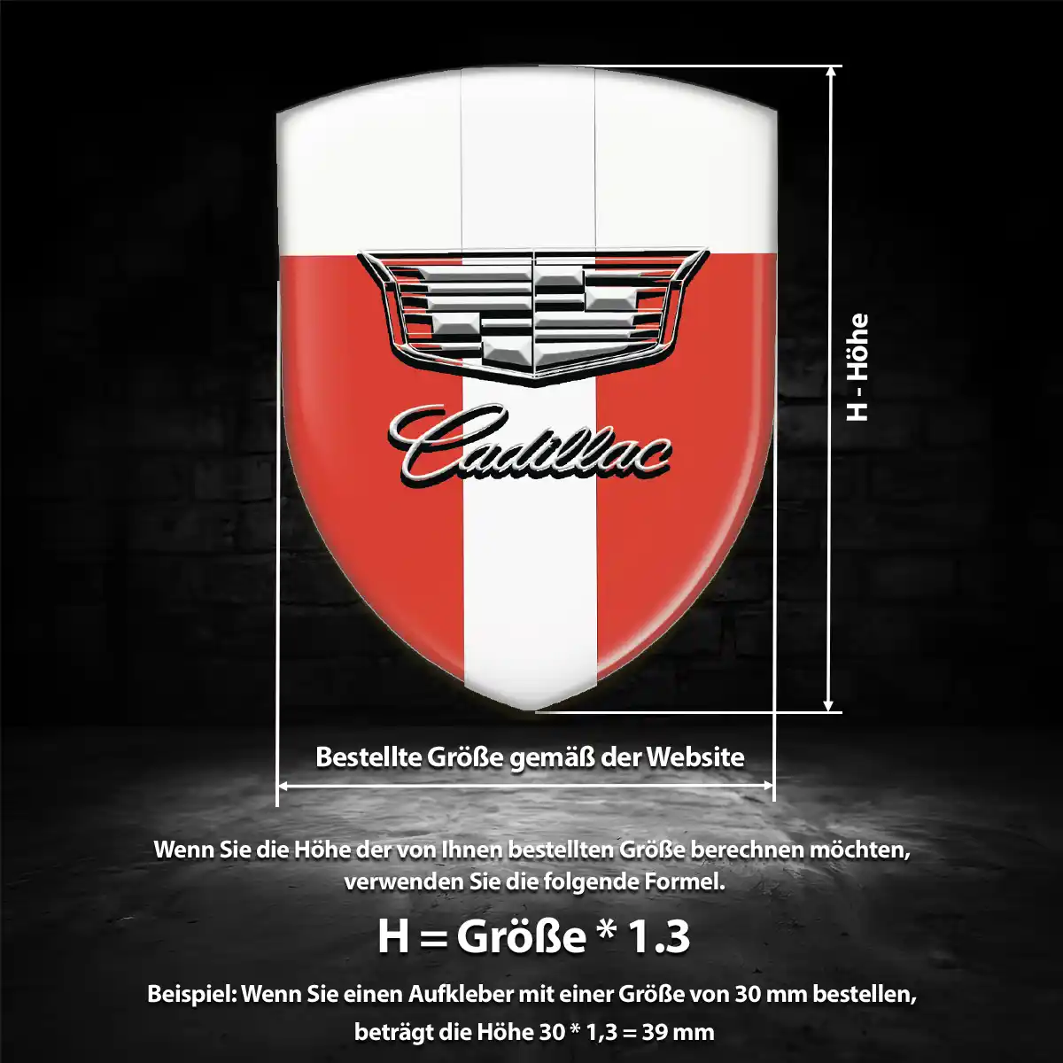 Cadillac Aufkleber Silikon Embleme Anspruchsvolles Design