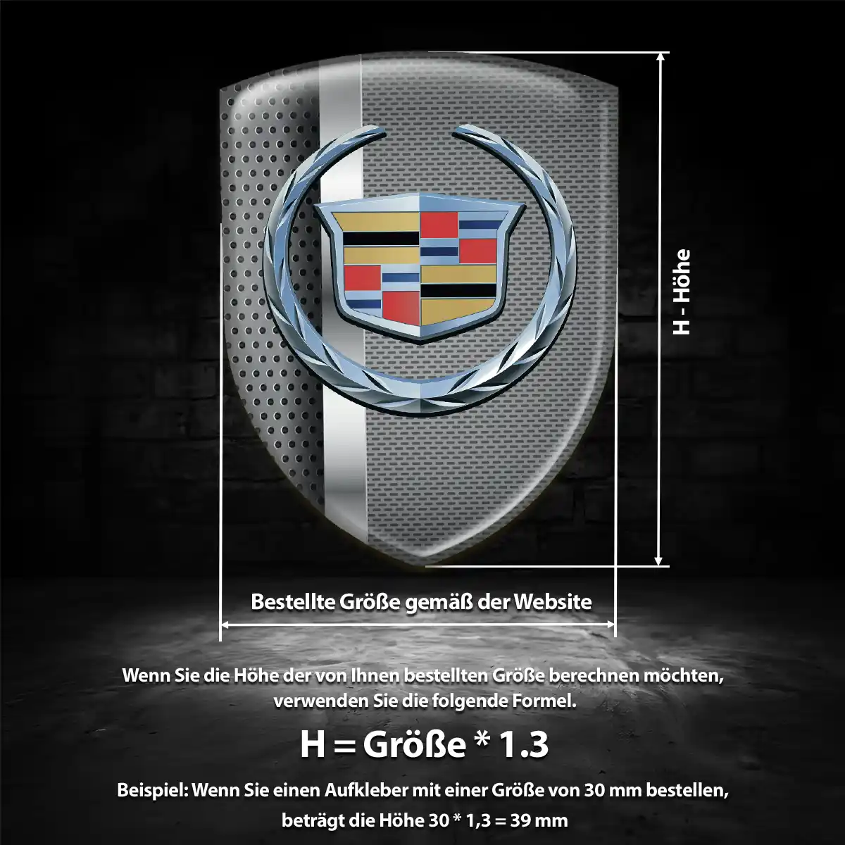 Cadillac Aufkleber Silikon Embleme Ausdrucksstarkes Design
