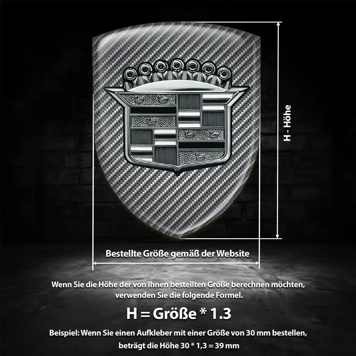 Cadillac Aufkleber Silikon Embleme Auto Edles Design