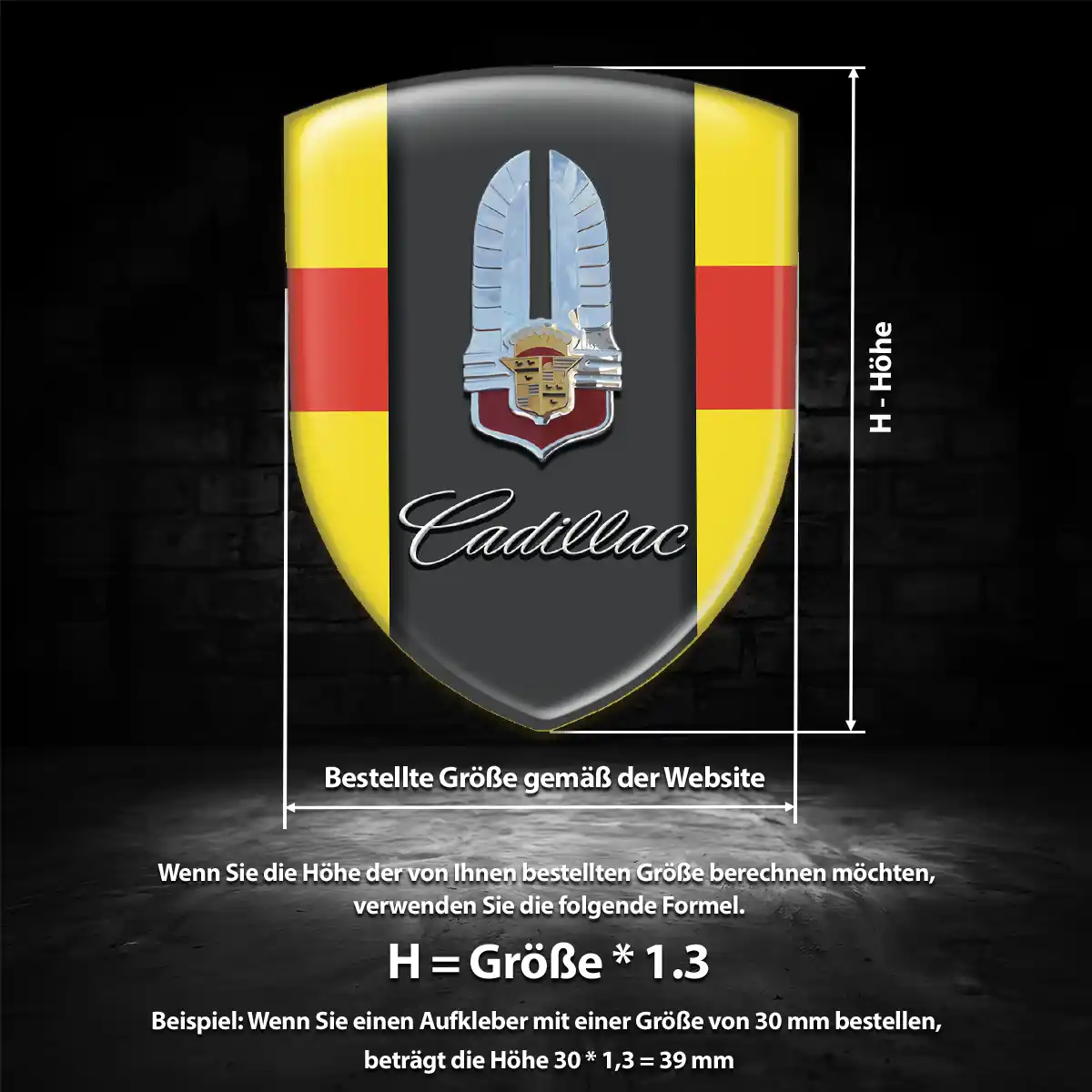 Cadillac Aufkleber Silikon Embleme Auto Hohe Qualität