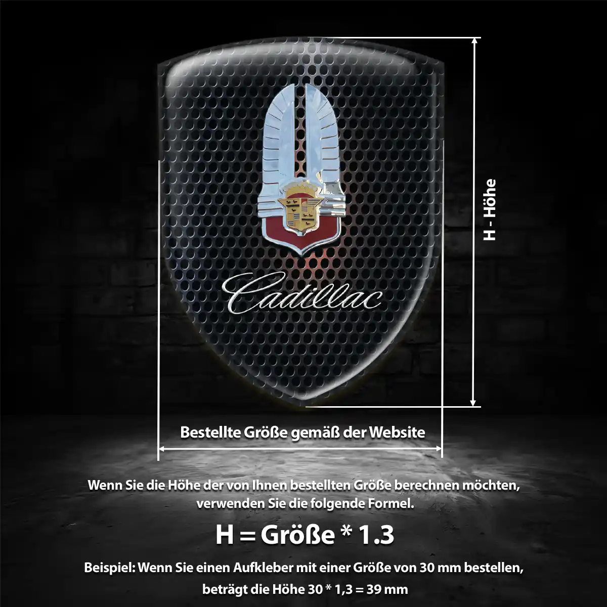 Cadillac Aufkleber Silikon Embleme Auto Interieurdesign