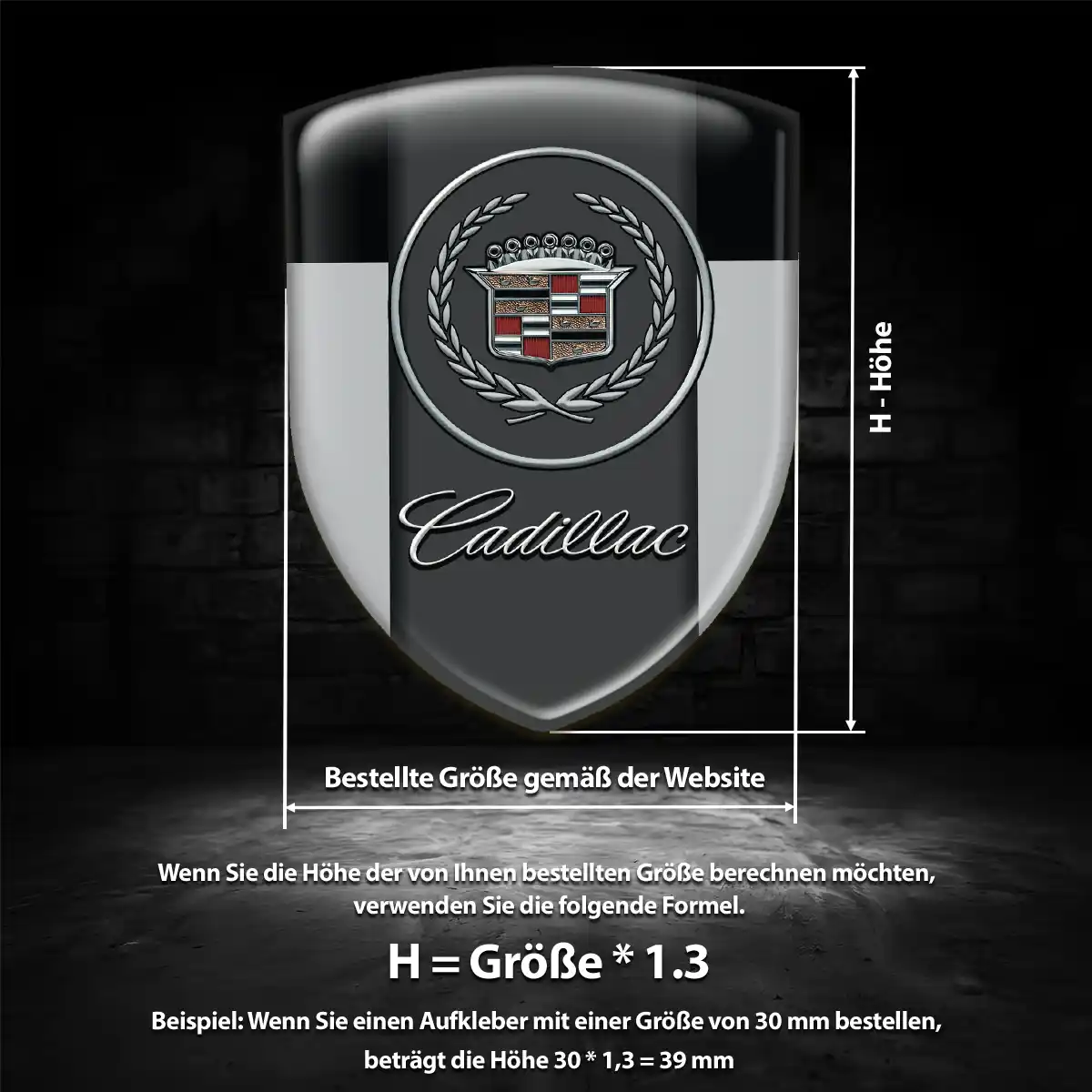 Cadillac Aufkleber Silikon Embleme Auto Luxus-Edition