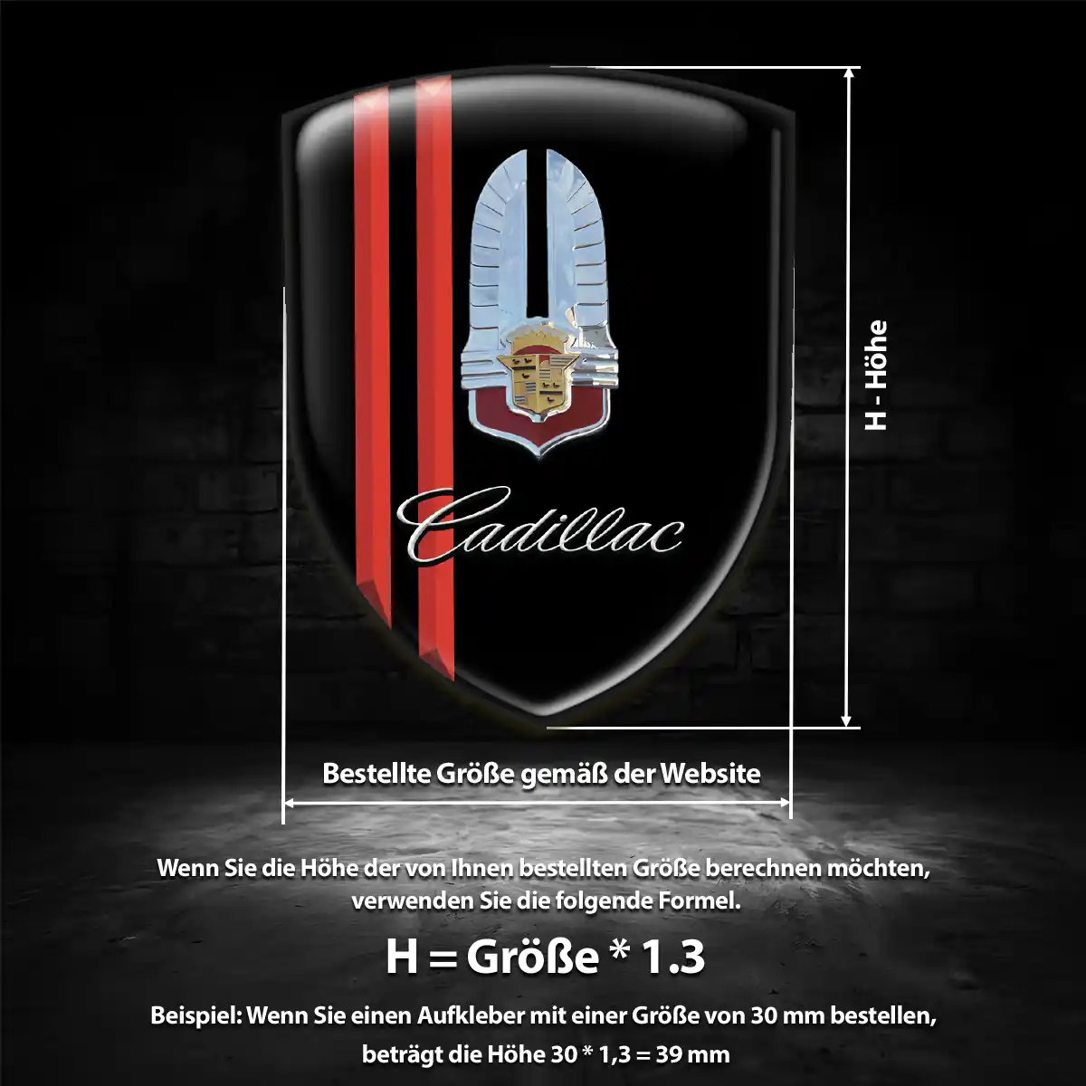 Cadillac Aufkleber Silikon Embleme Auto Premium-Edition