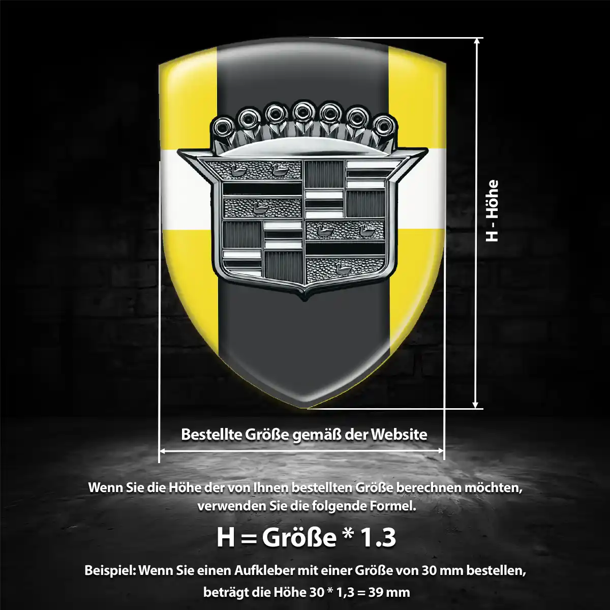 Cadillac Aufkleber Silikon Embleme Auto Tuningfahrzeug