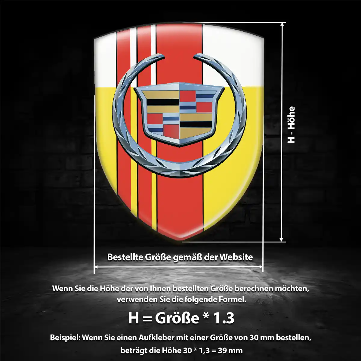 Cadillac Aufkleber Silikon Embleme Edles Design