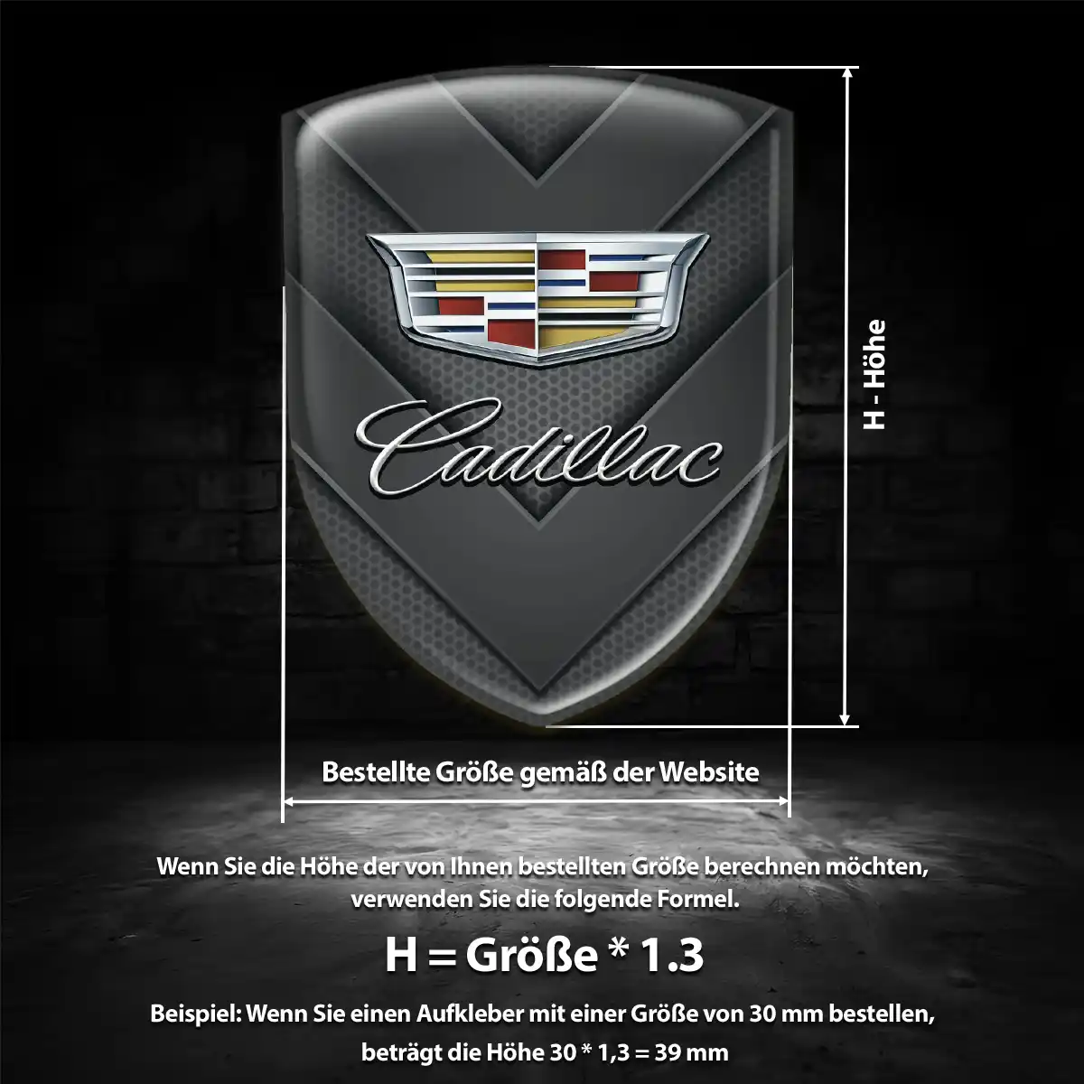 Cadillac Aufkleber Silikon Embleme Elegantes Design