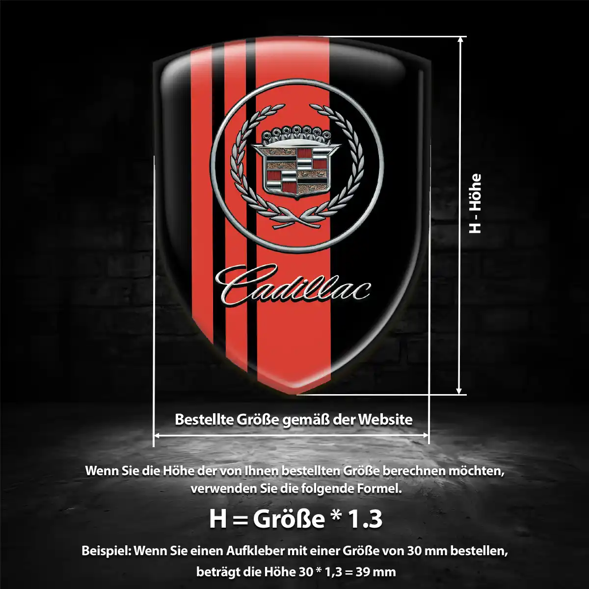 Cadillac Aufkleber Silikon Embleme Erstklassige Qualität