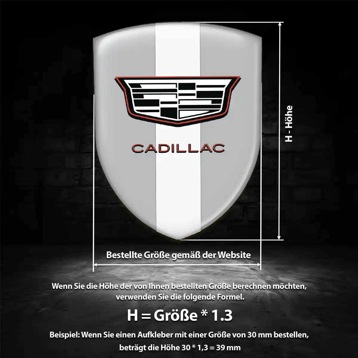 Cadillac Aufkleber Silikon Embleme Exterieurdesign