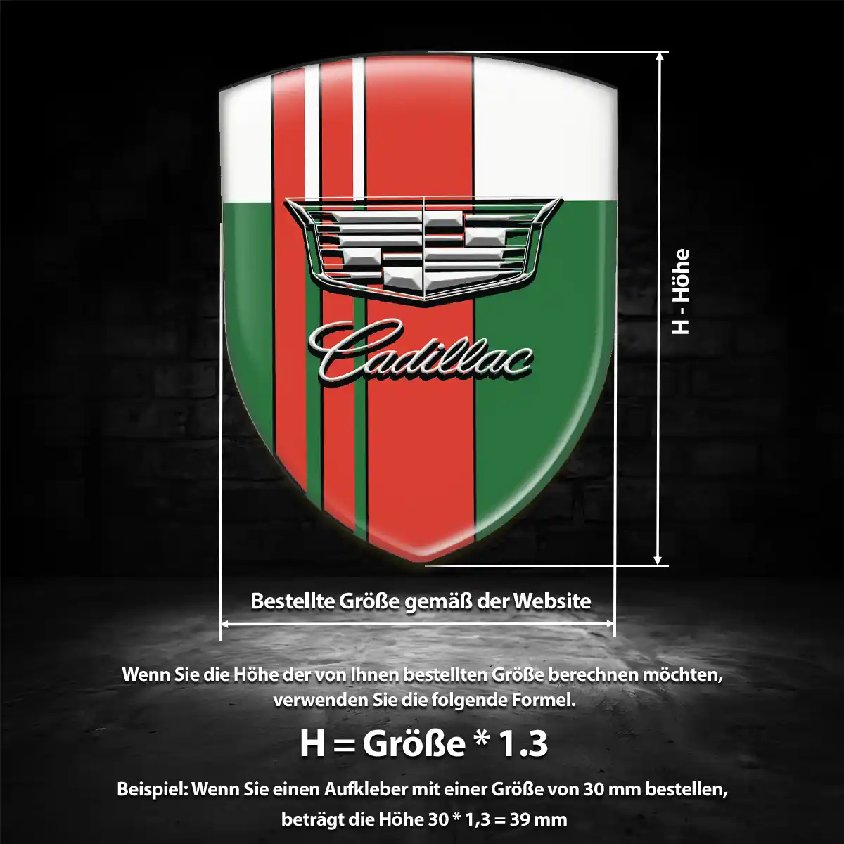 Cadillac Aufkleber Silikon Embleme Interieurdesign