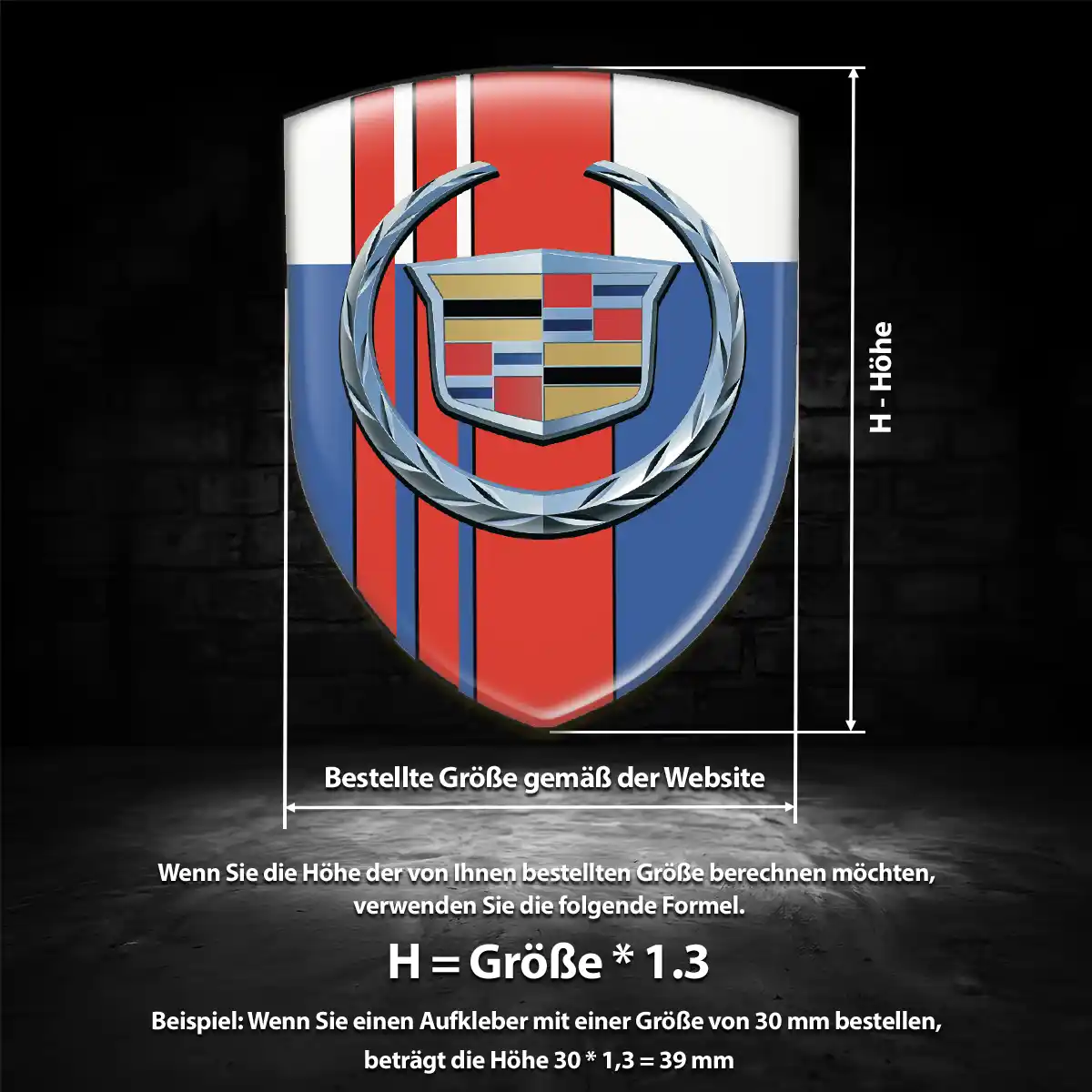 Cadillac Aufkleber Wappen Ausdrucksstarkes Design