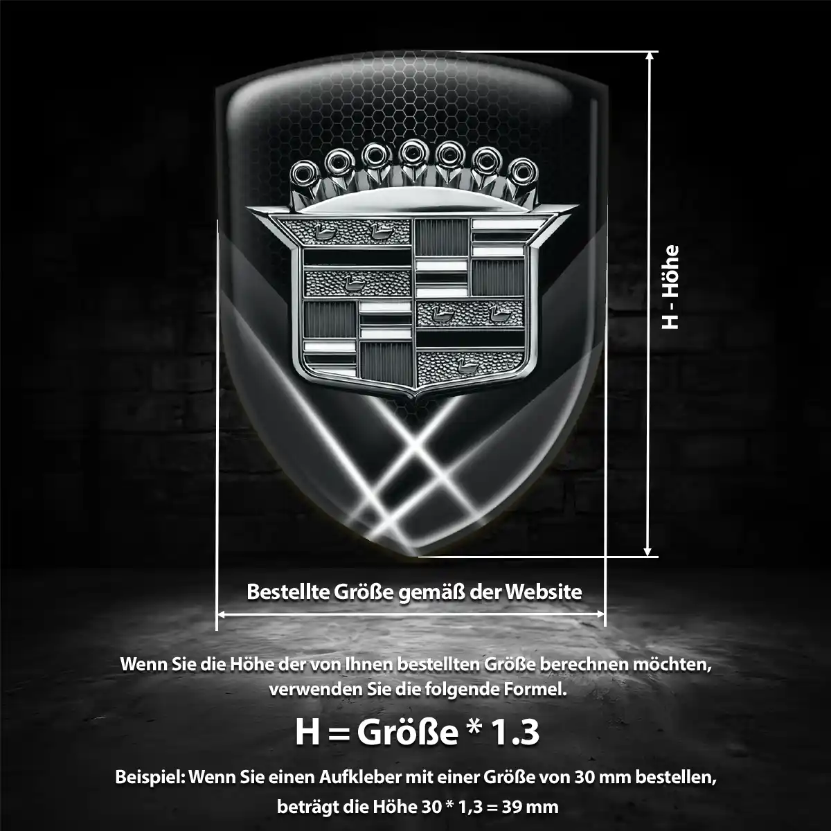 Cadillac Aufkleber Wappen Auto Erstklassige Qualität