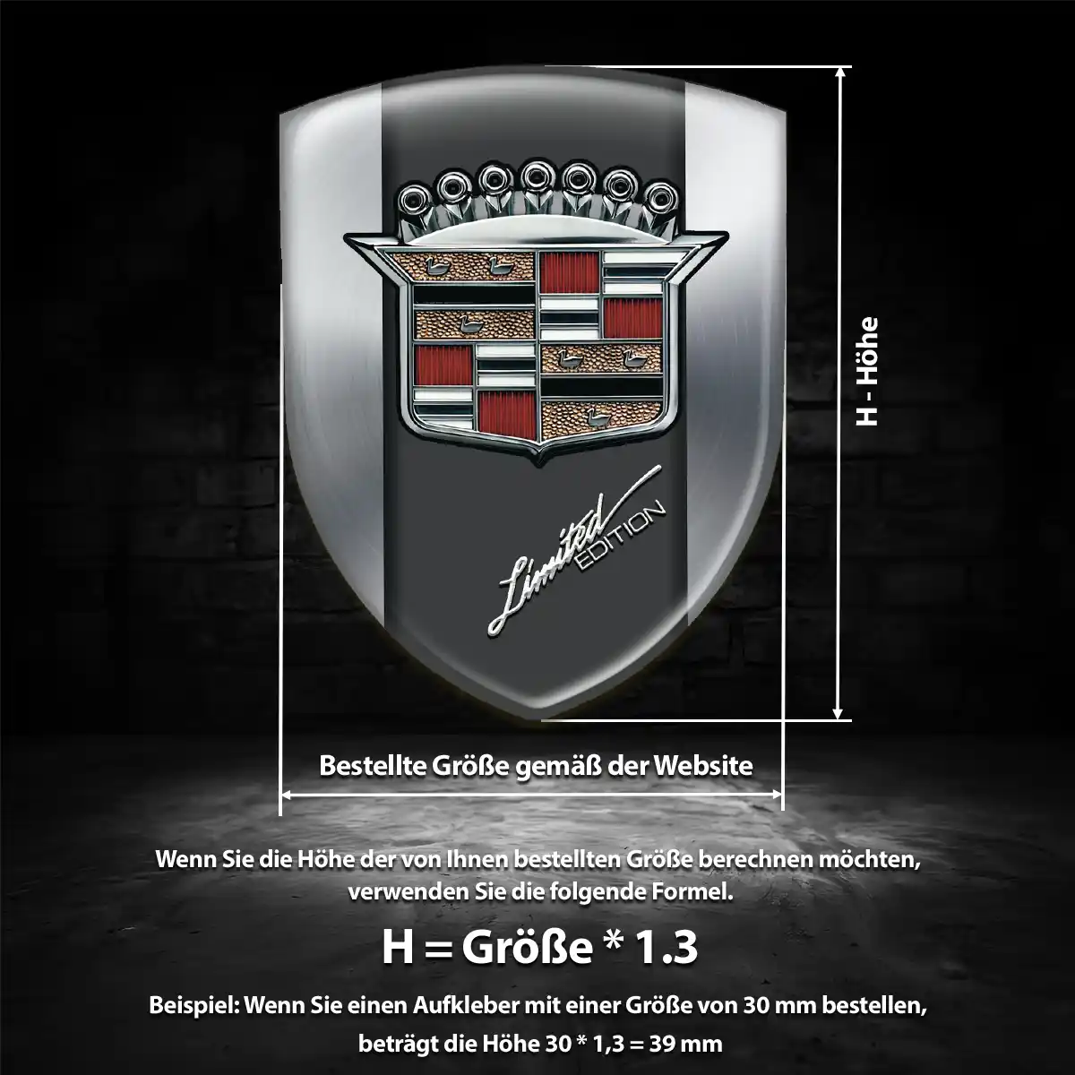 Cadillac Aufkleber Wappen Auto Premium-Edition