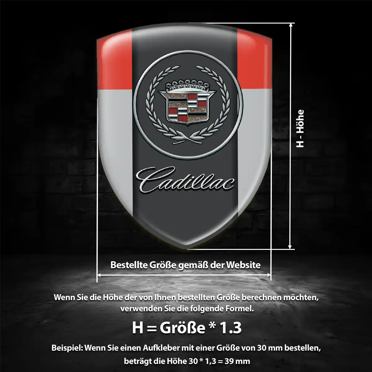 Cadillac Aufkleber Wappen Überzeugende Qualität