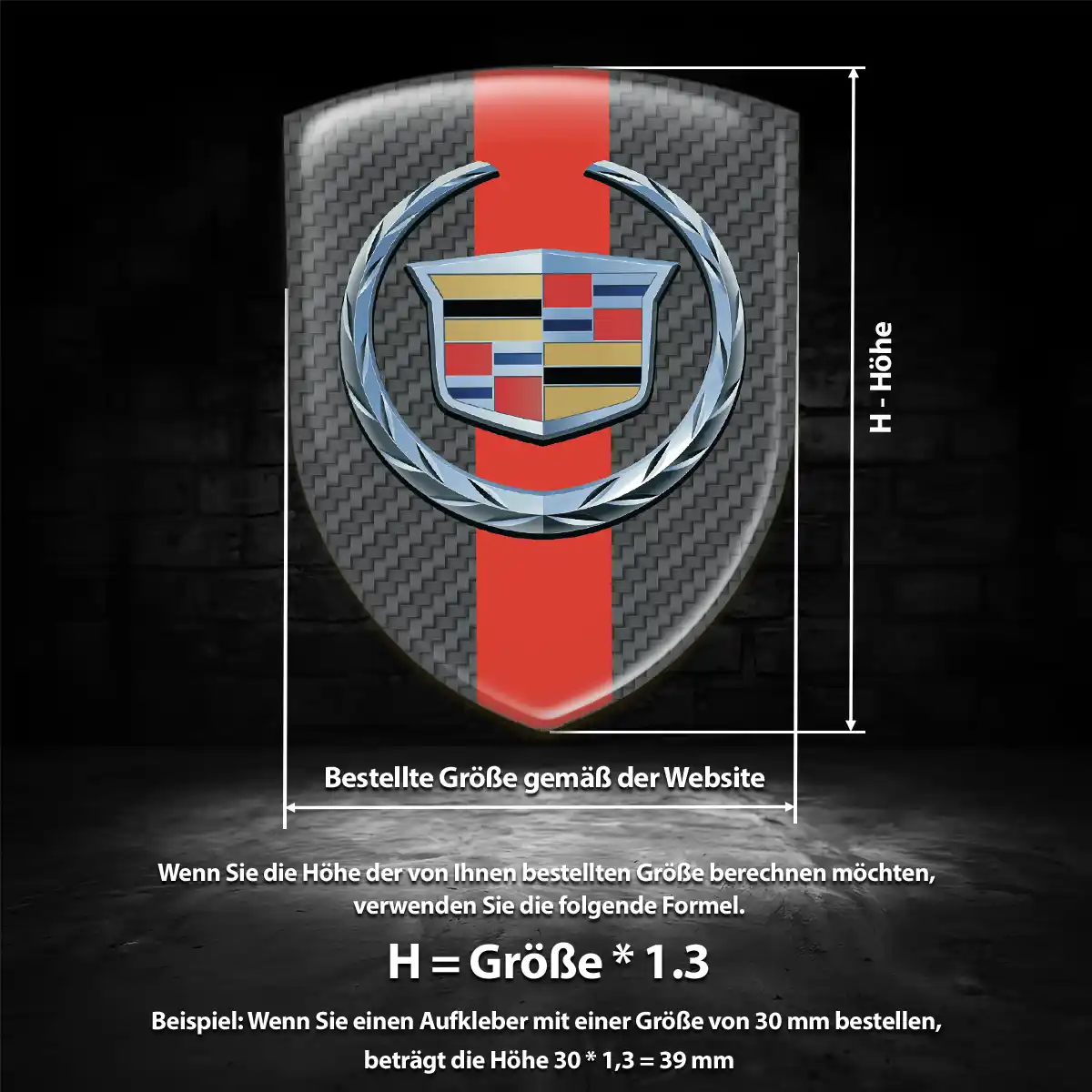 Cadillac Aufkleber Wappen Emblem Auto Hochwertiges Harz