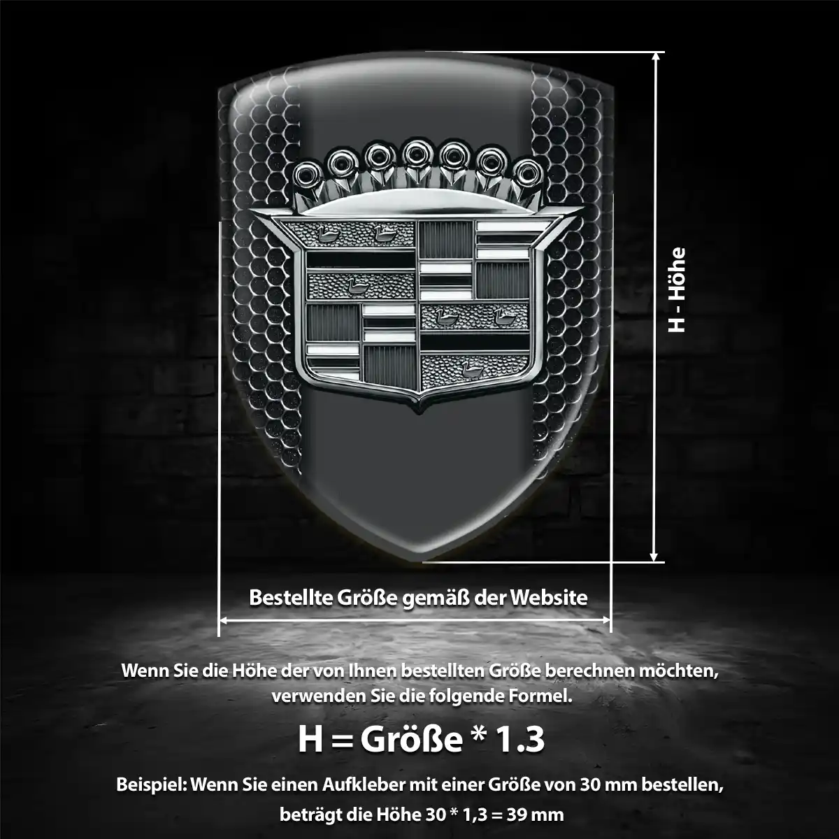 Cadillac Aufkleber Wappen Emblem Auto Premium-Edition