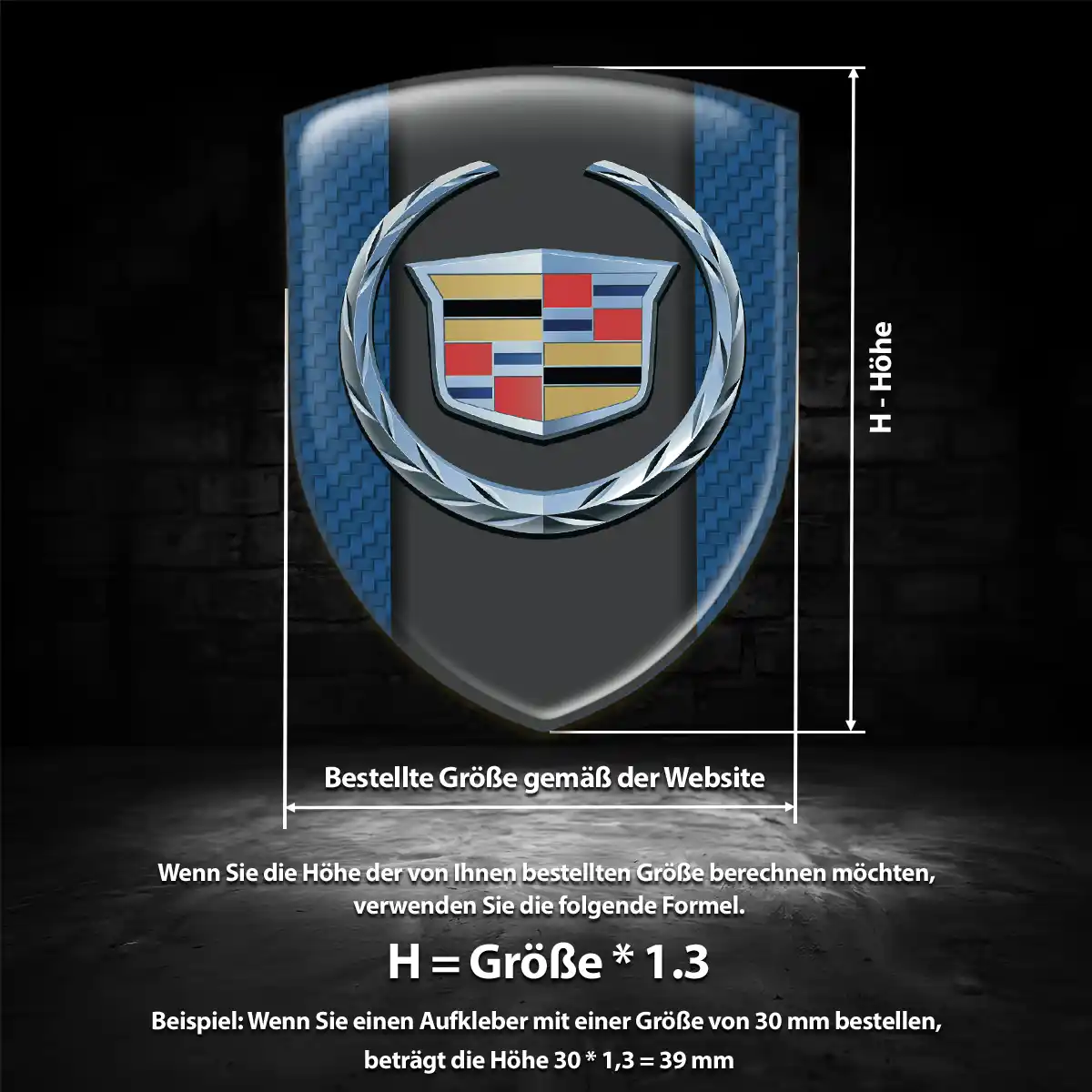 Cadillac Aufkleber Wappen Emblem Exterieurdesign