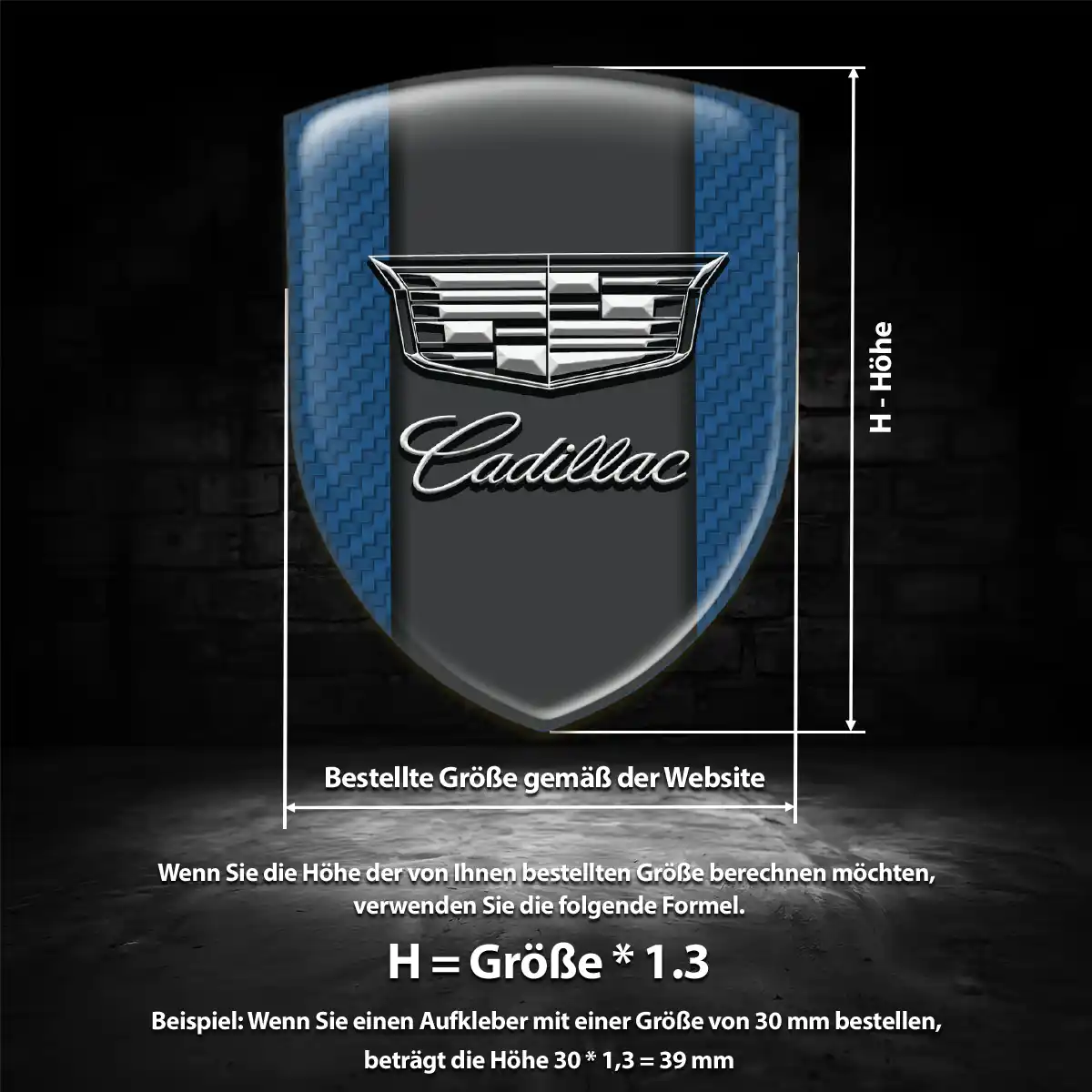 Cadillac Aufkleber Wappen Emblem Höchste Qualität