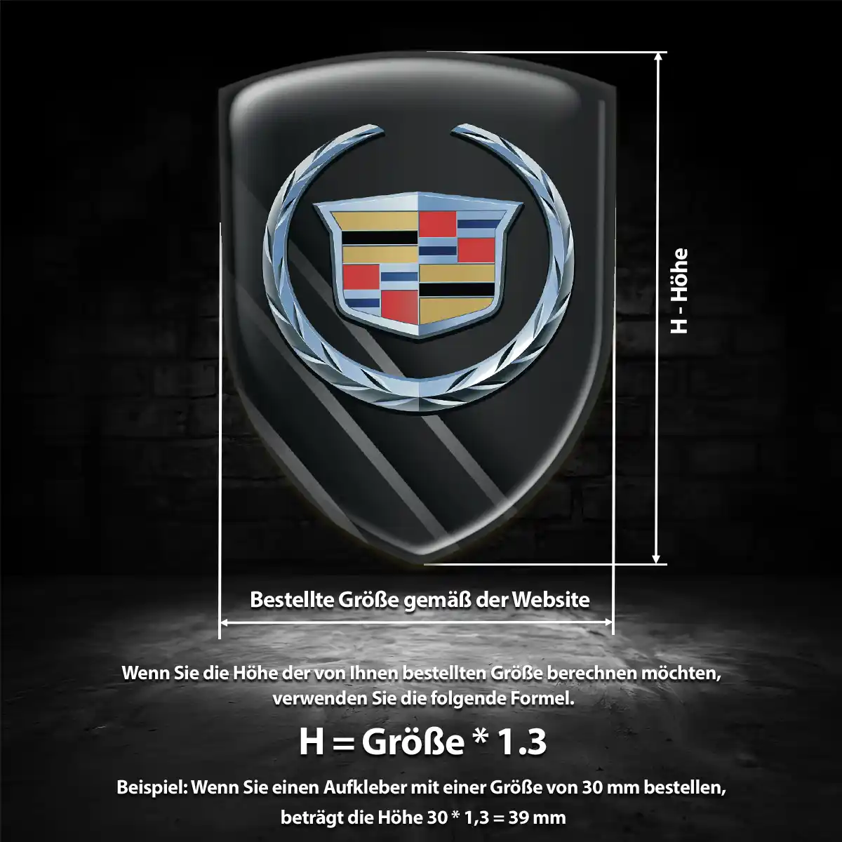 Cadillac Aufkleber Wappen Emblem Interieurdesign