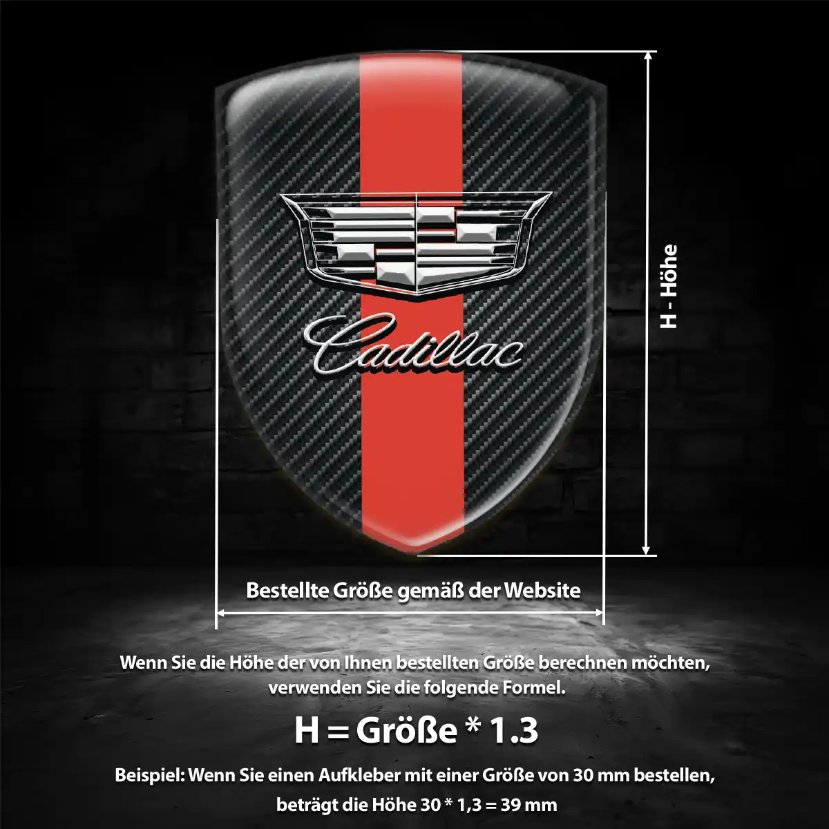 Cadillac Aufkleber Wappen Emblem Luxus-Edition