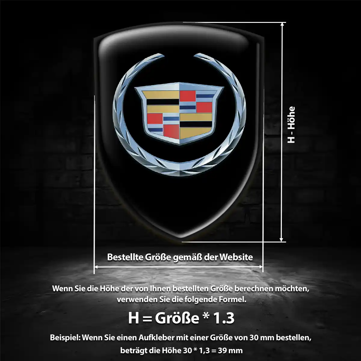 Cadillac Aufkleber Wappen Emblem Modernes Design