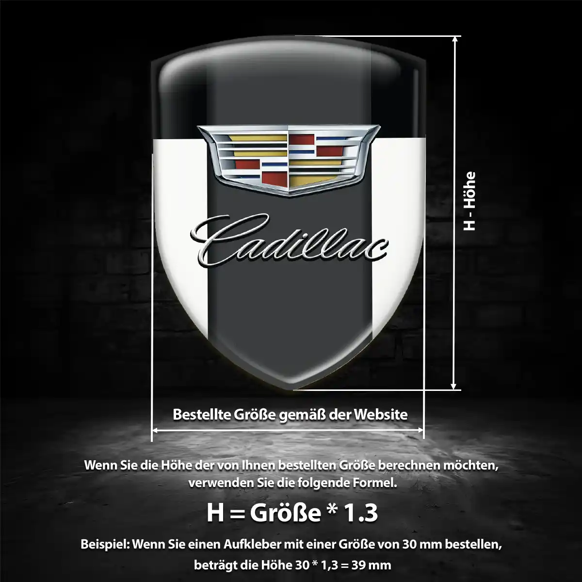 Cadillac Aufkleber Wappen Emblem Spitzenqualität