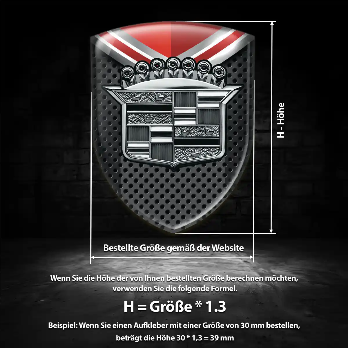Cadillac Aufkleber Wappen Hochwertiges Harz