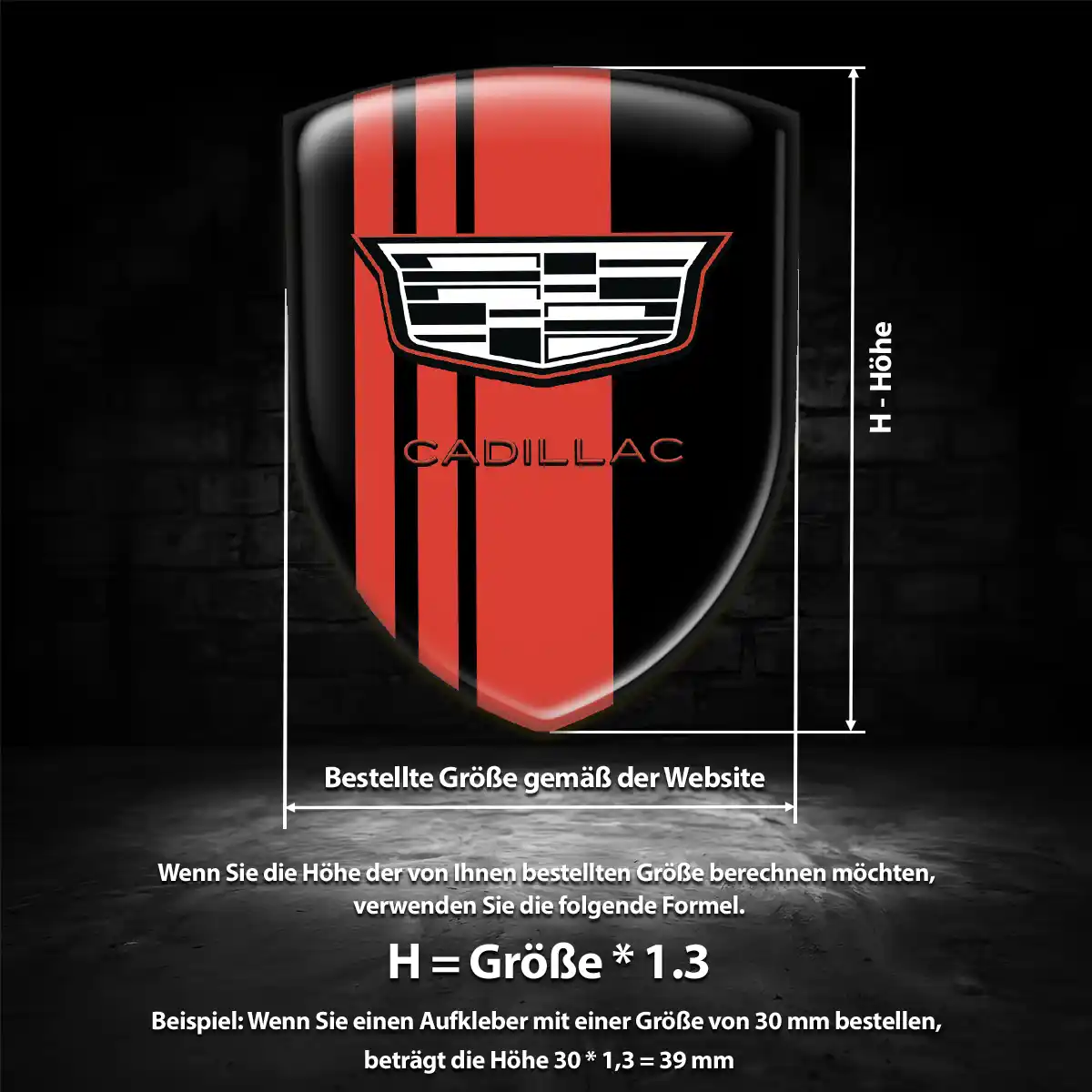 Cadillac Aufkleber Wappen Interieurdesign