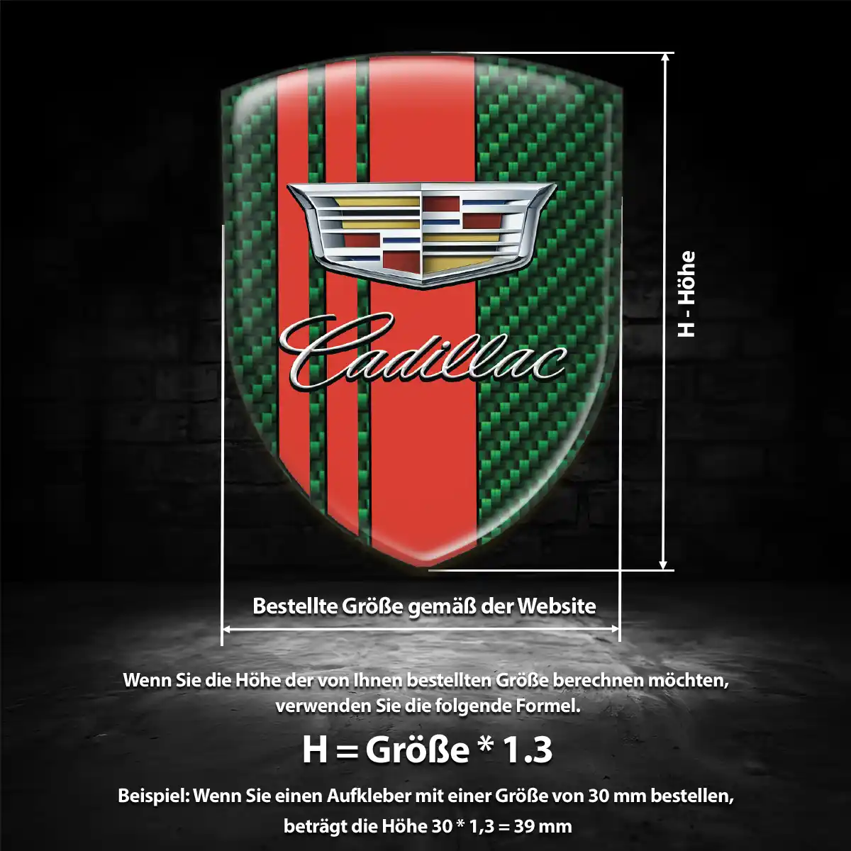 Cadillac Aufkleber Wappen Tuningfahrzeug