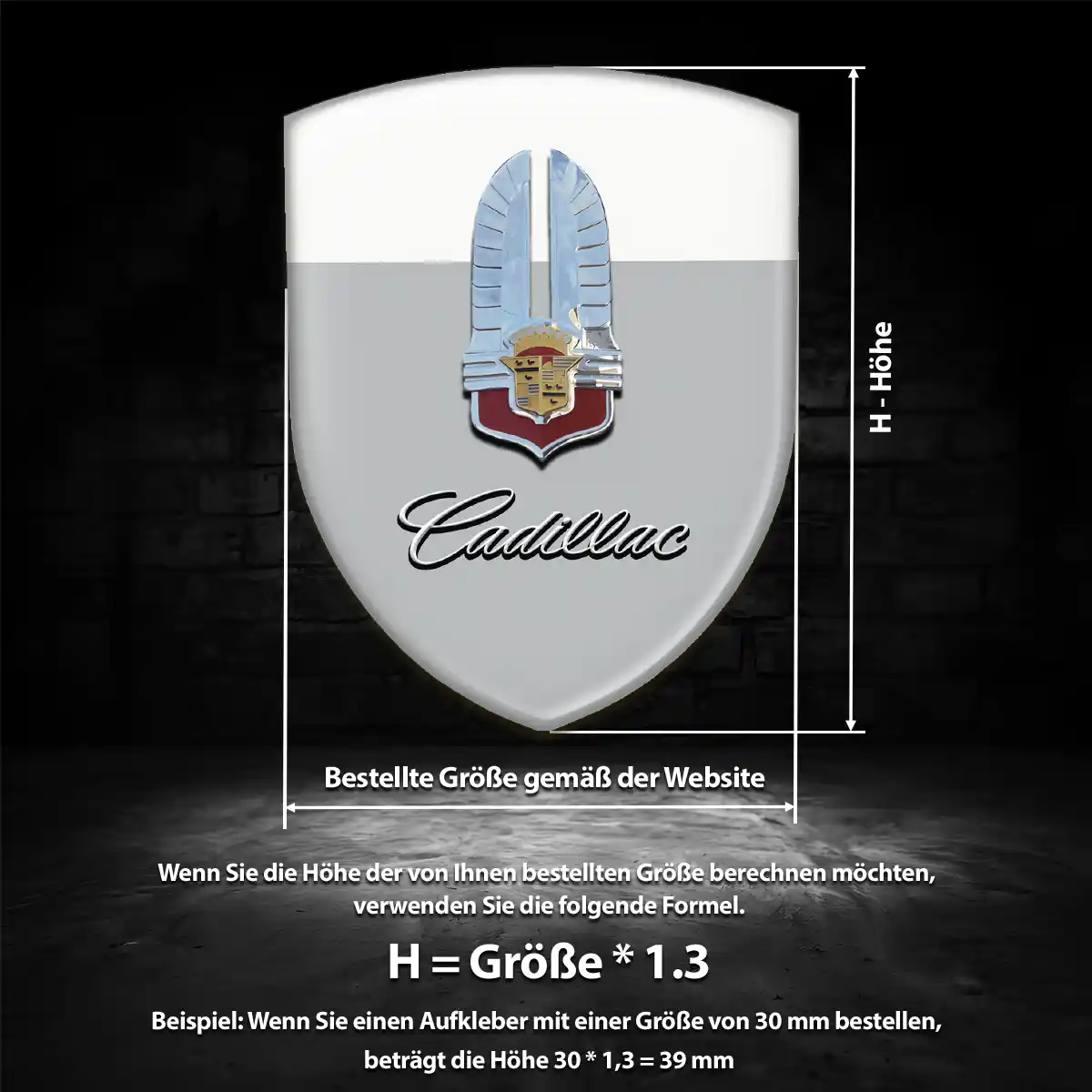 Cadillac Emblem Aufkleber Überzeugende Qualität