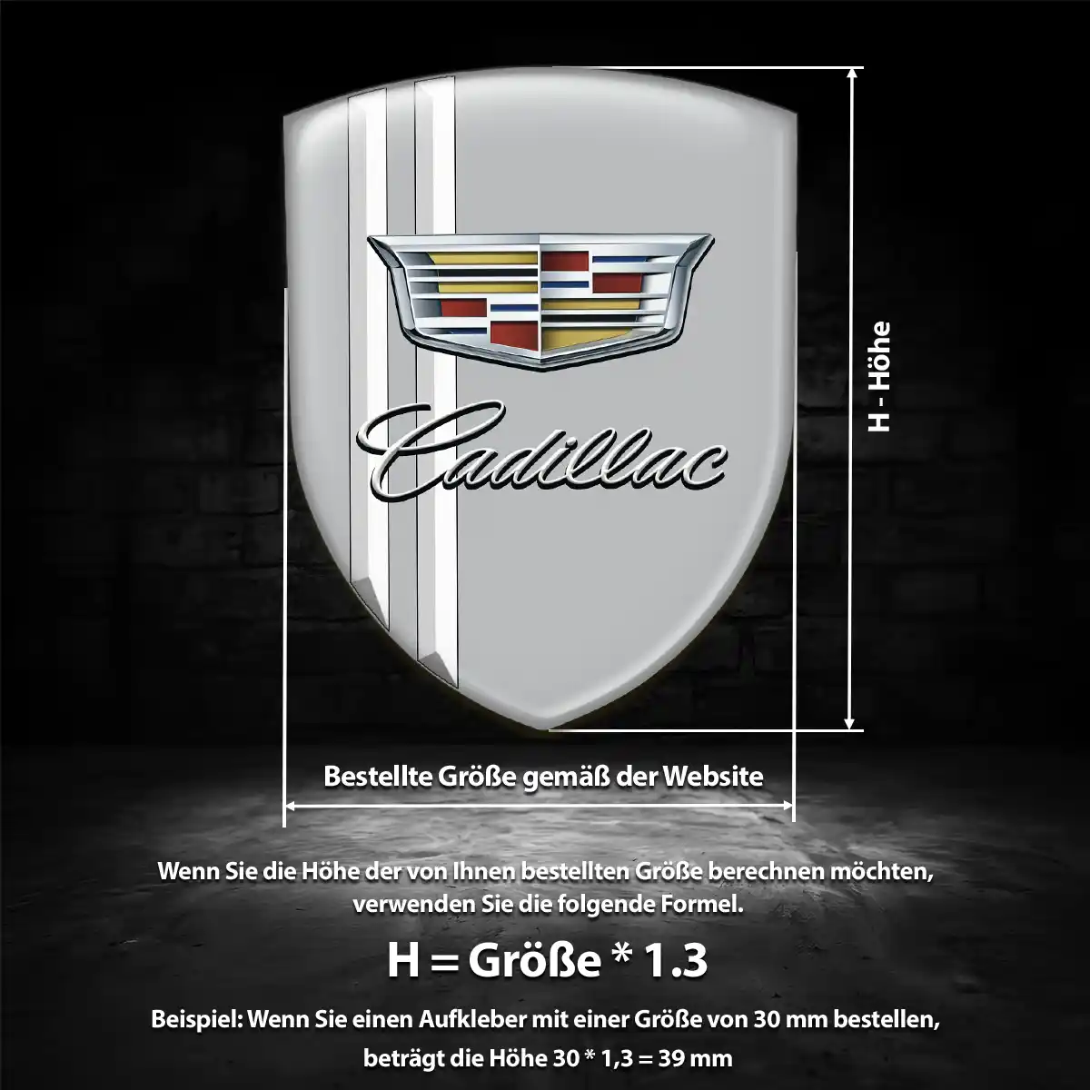 Cadillac Emblem Aufkleber Hochwertiges Harz