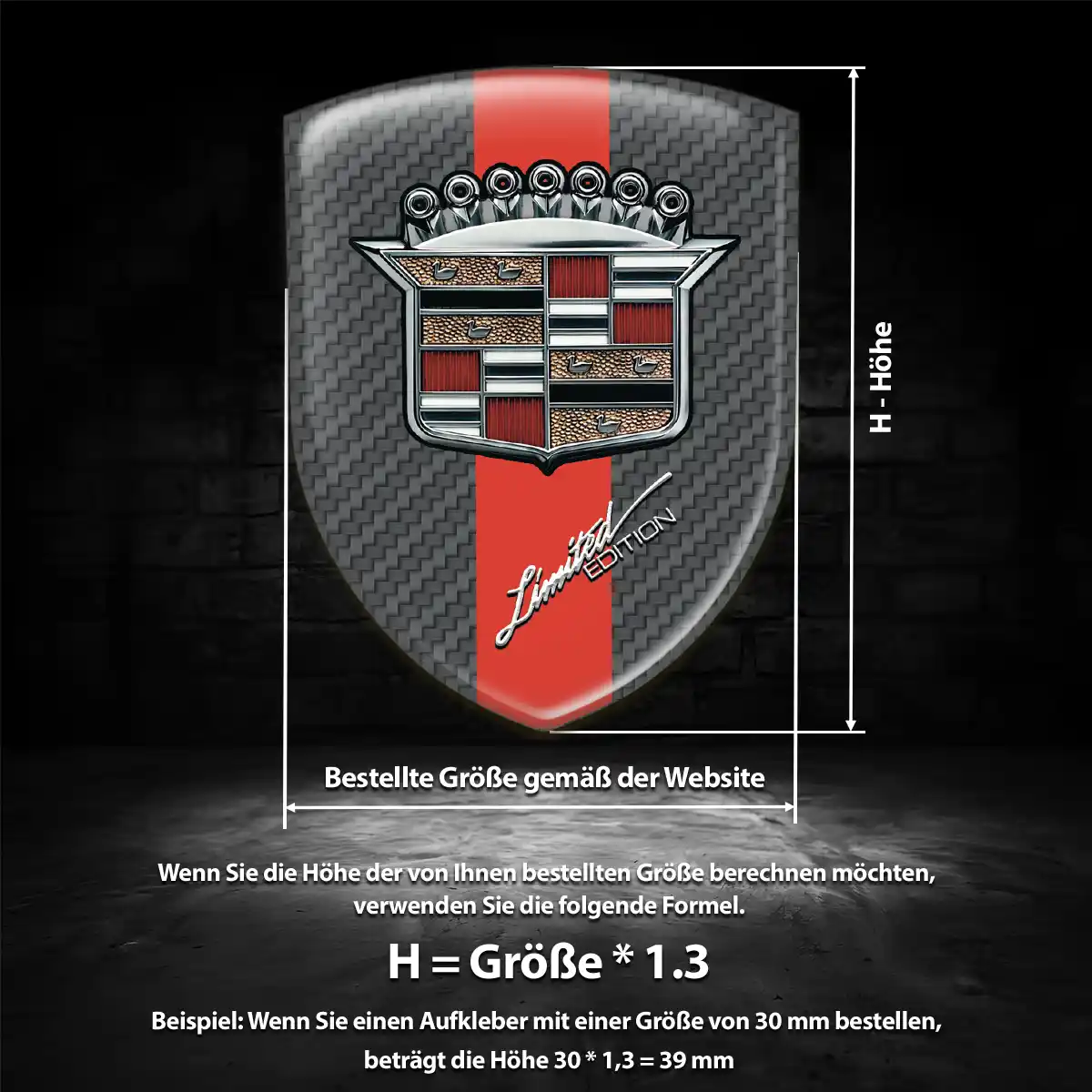 Cadillac Emblem Aufkleber Interieurdesign
