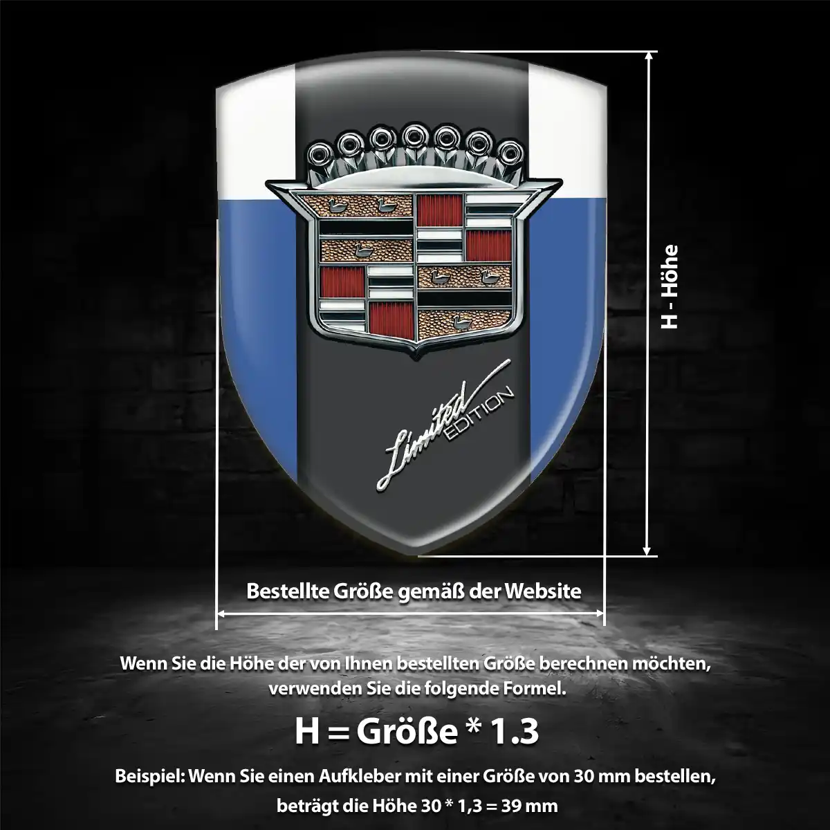 Cadillac Emblem Aufkleber Premiumqualität