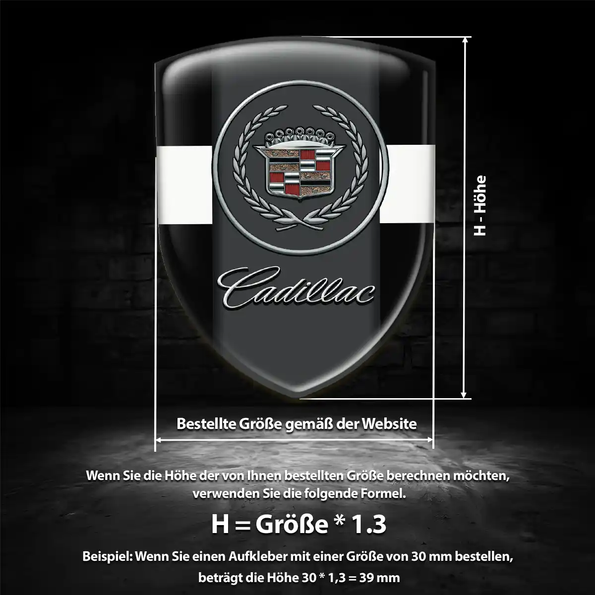 Cadillac Emblem Aufkleber Tuningfahrzeug