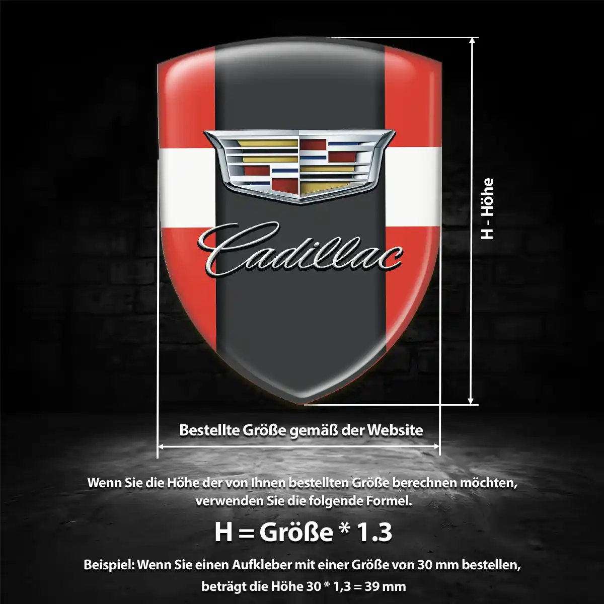 Cadillac Emblem Aufkleber Wappen Auto Höchste Qualität