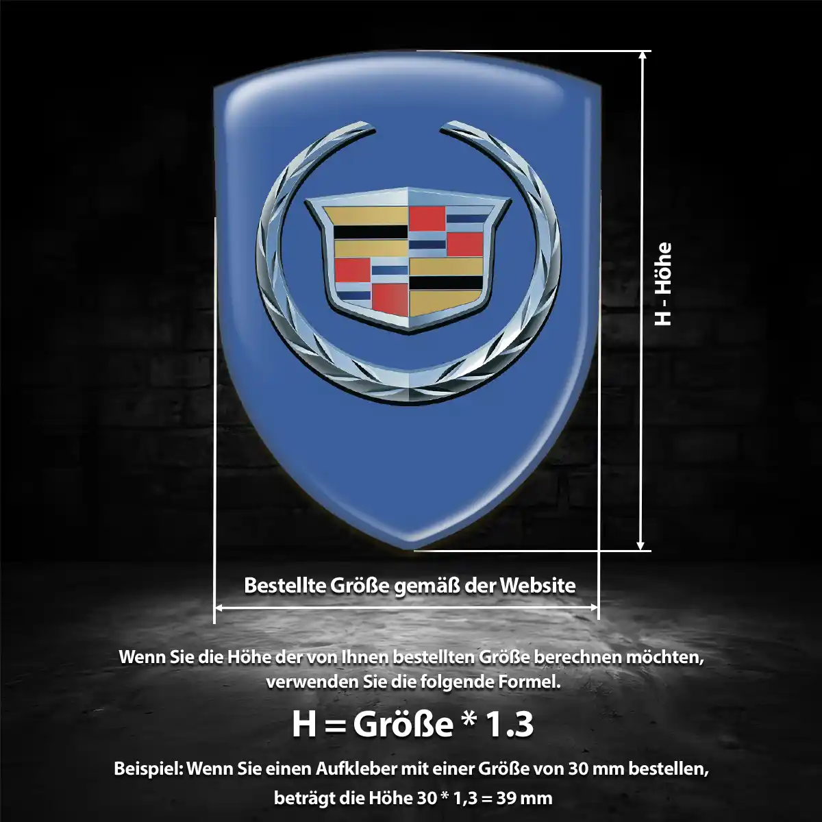 Cadillac Emblem Aufkleber Wappen Auto Premium-Edition