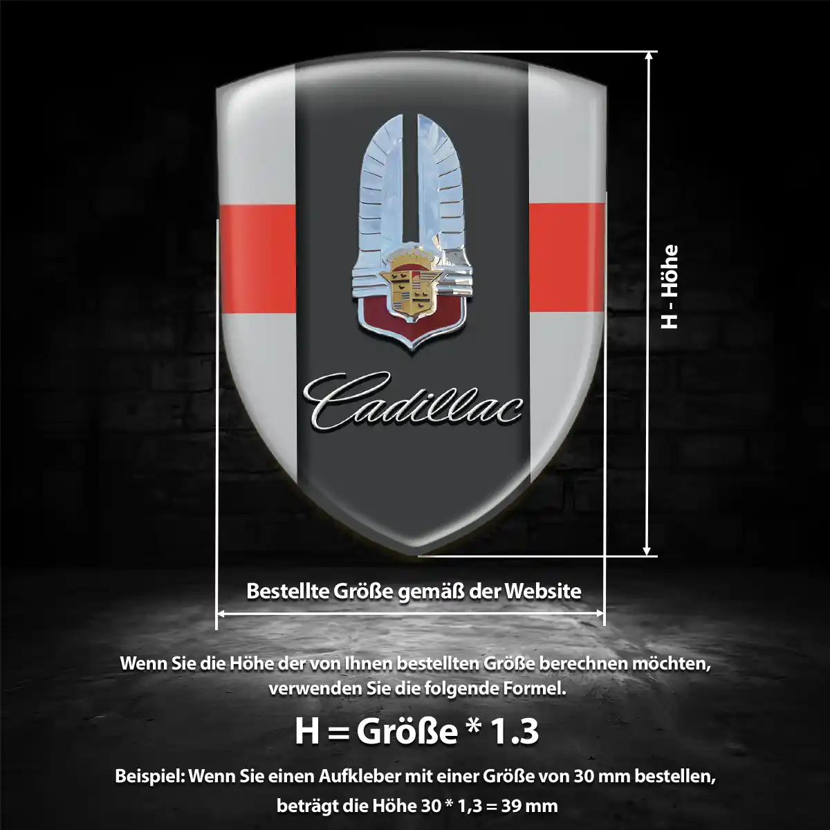 Cadillac Emblem Aufkleber Wappen Hochwertiges Harz