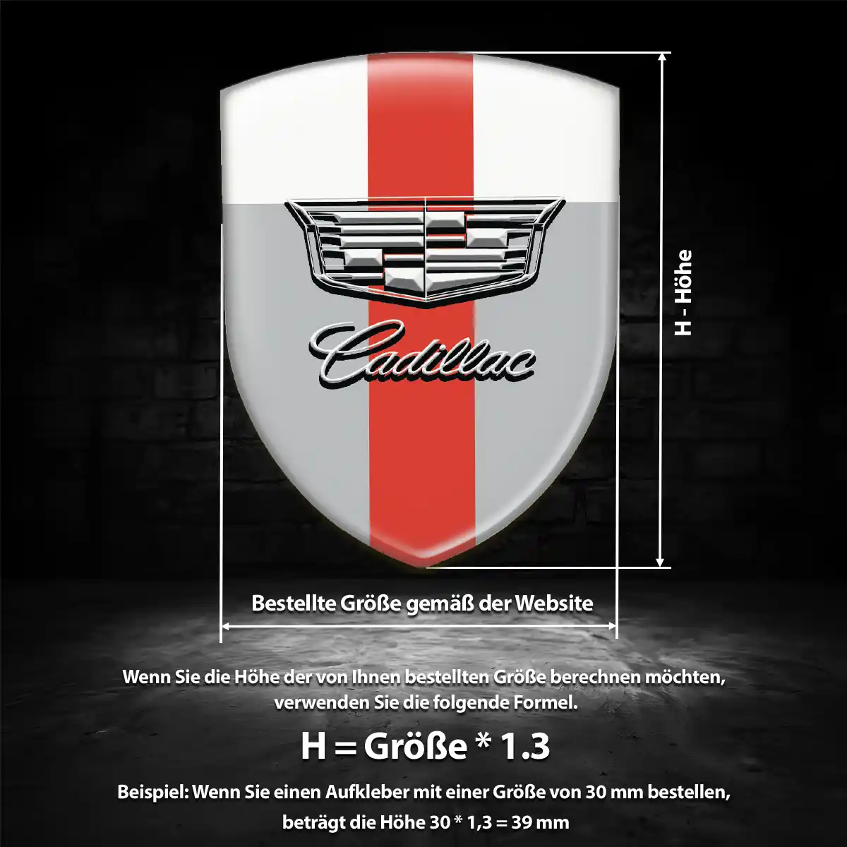 Cadillac Emblem Aufkleber Wappen Interieurdesign