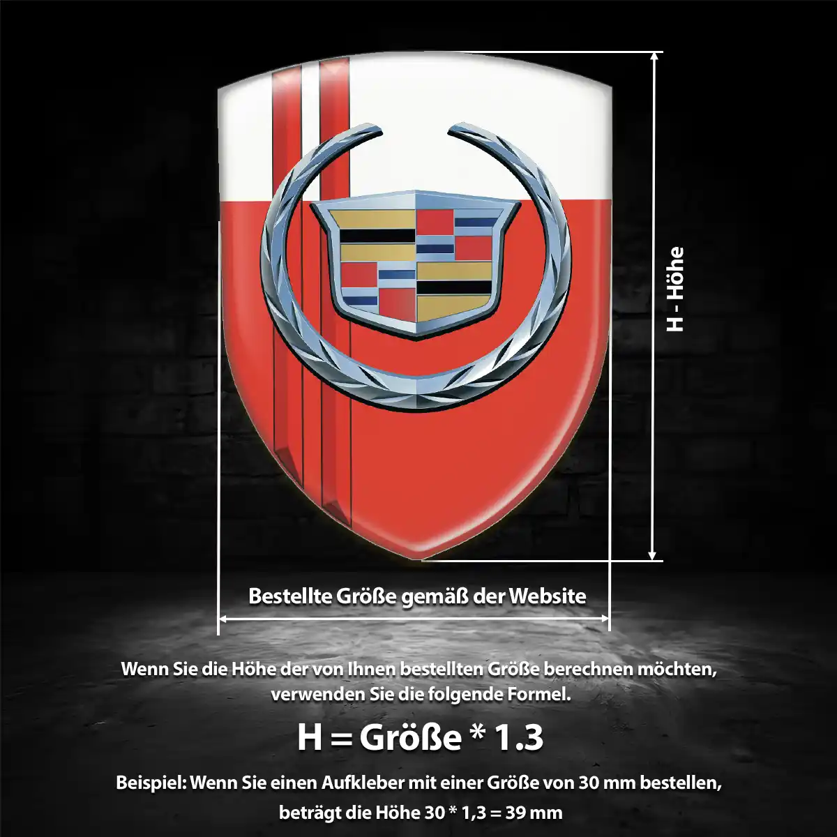 Cadillac Emblem Aufkleber Wappen Luxus-Edition